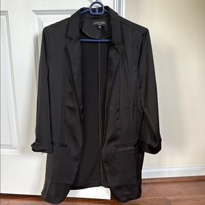 Black Satin Blazer Jacket
